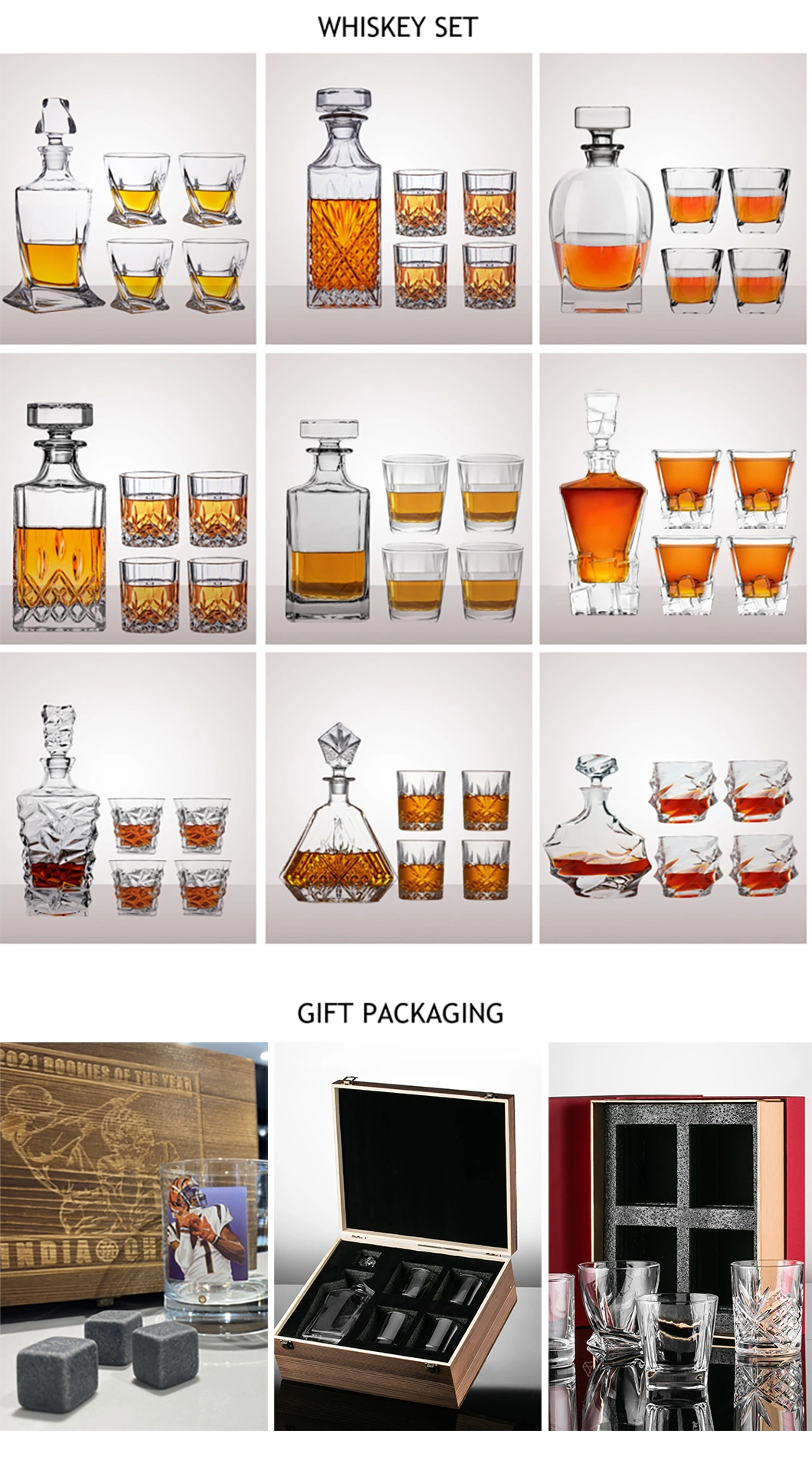 Unique 7 Oz Lowball Tumbler Glasses Twisted Crystal Old Fashioned Rocks Whisky Glasses Set in Gift Box for Dad Boyfriend Gift