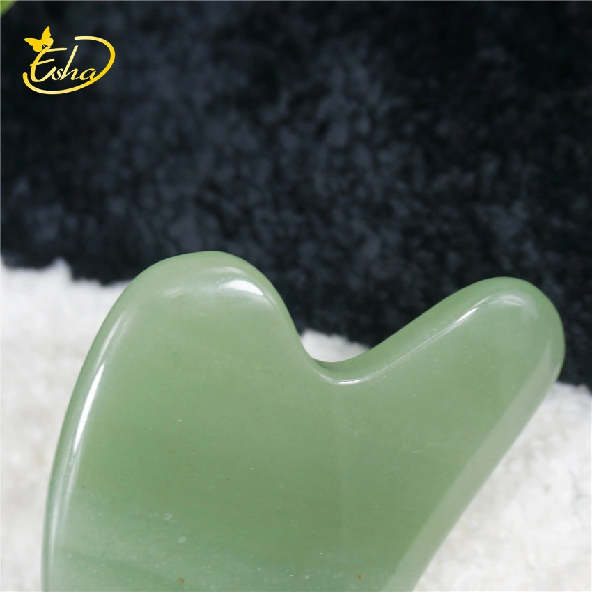 Natural Jade Pink Crystal Heart-Shaped Scraping Plate Facial Massager Roller Scraping Board