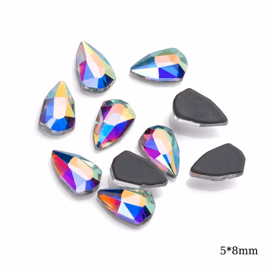 Unhas artísticas retangulares elegantes com formato especial hotfix strass vidro cristal strass