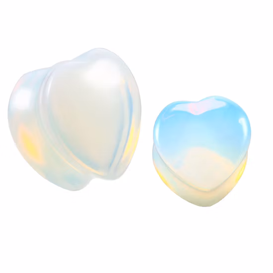 Pó de expansão de orelha de pedra semipreciosa em forma de coração personalizável Dongling Jade Tigre Pedra de orelha em expansão Perfuração corporal