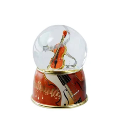 Caixa de música para violino direto da fábrica em cristal caixa de música criativa para presente em resina